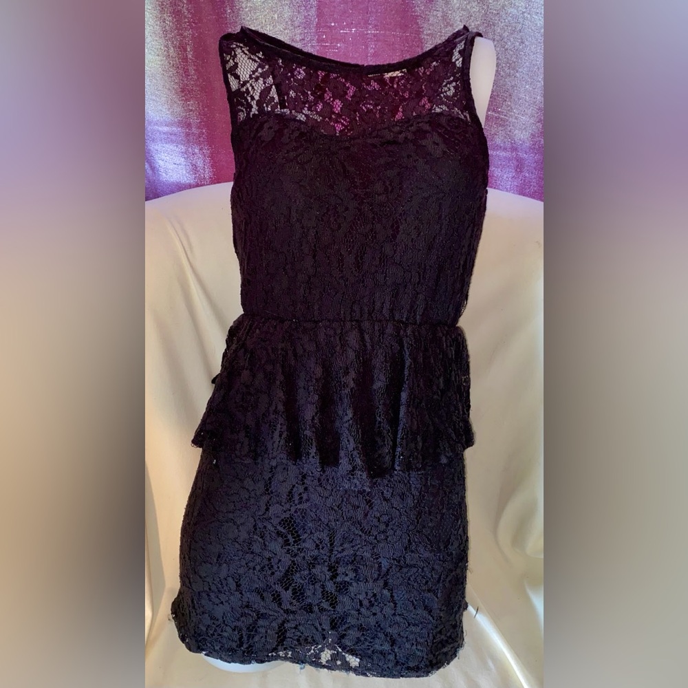Black Lace Detail Top/Mini dress